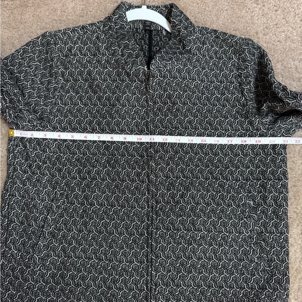 Eileen Fisher Rosette Jacquard Jacket Women's Black and White Patterned Jacket M - Picture 11 of 16